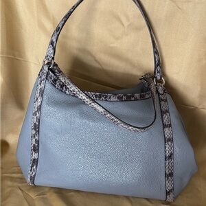 Elegant Blue Leather Handbag